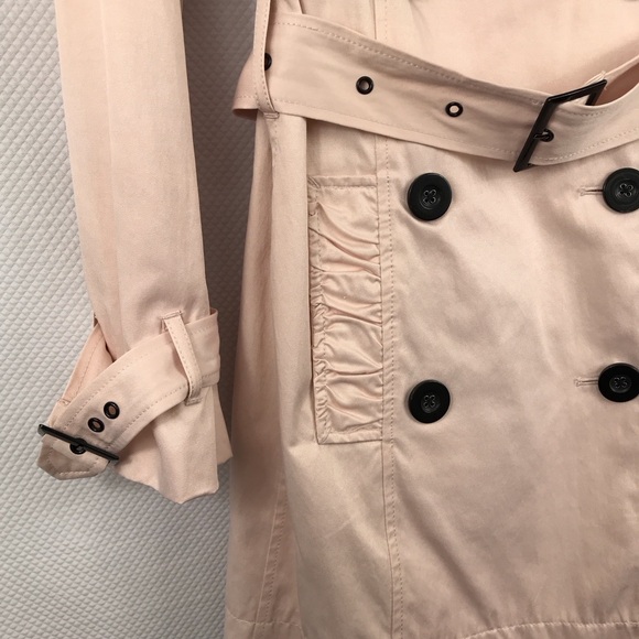APT. 9 Powder Pink Double Breasted Trench Coat with Ruching Womens L - Picture 6 of 6